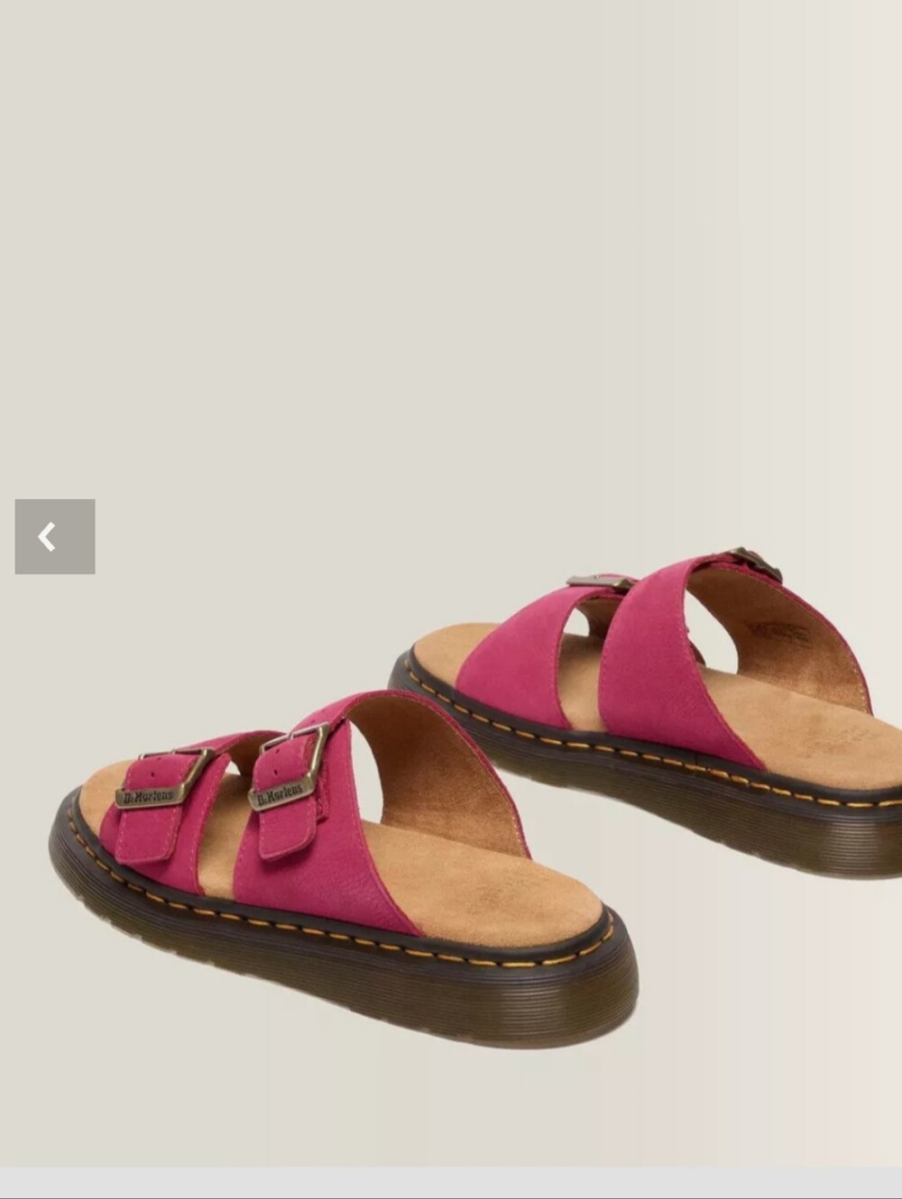 Dr. Martens Josef Milled Nubuck Slide Fuschia Pink